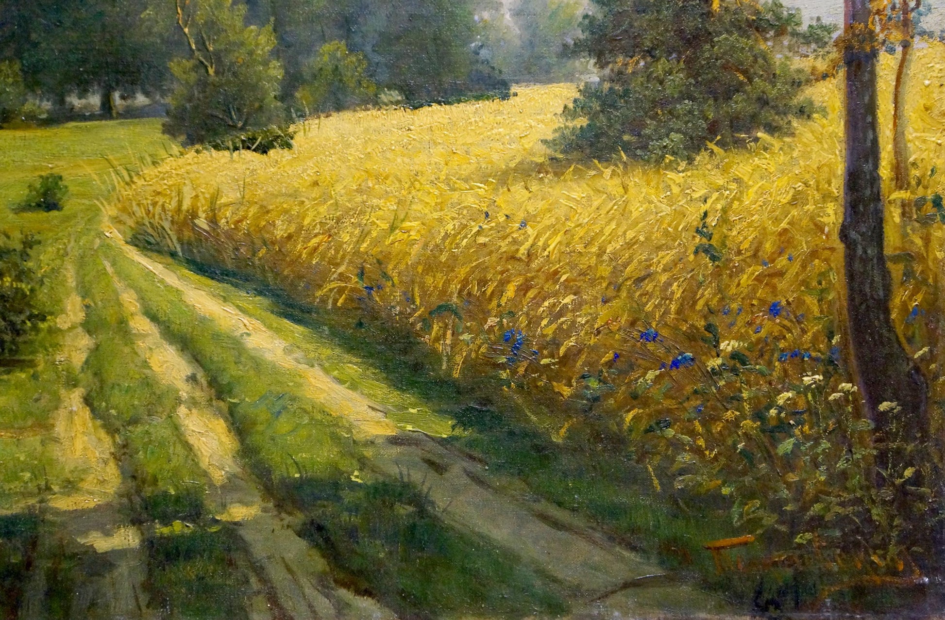 Oil painting Field landscape Tolkachevsky I: golden wheat field swaying