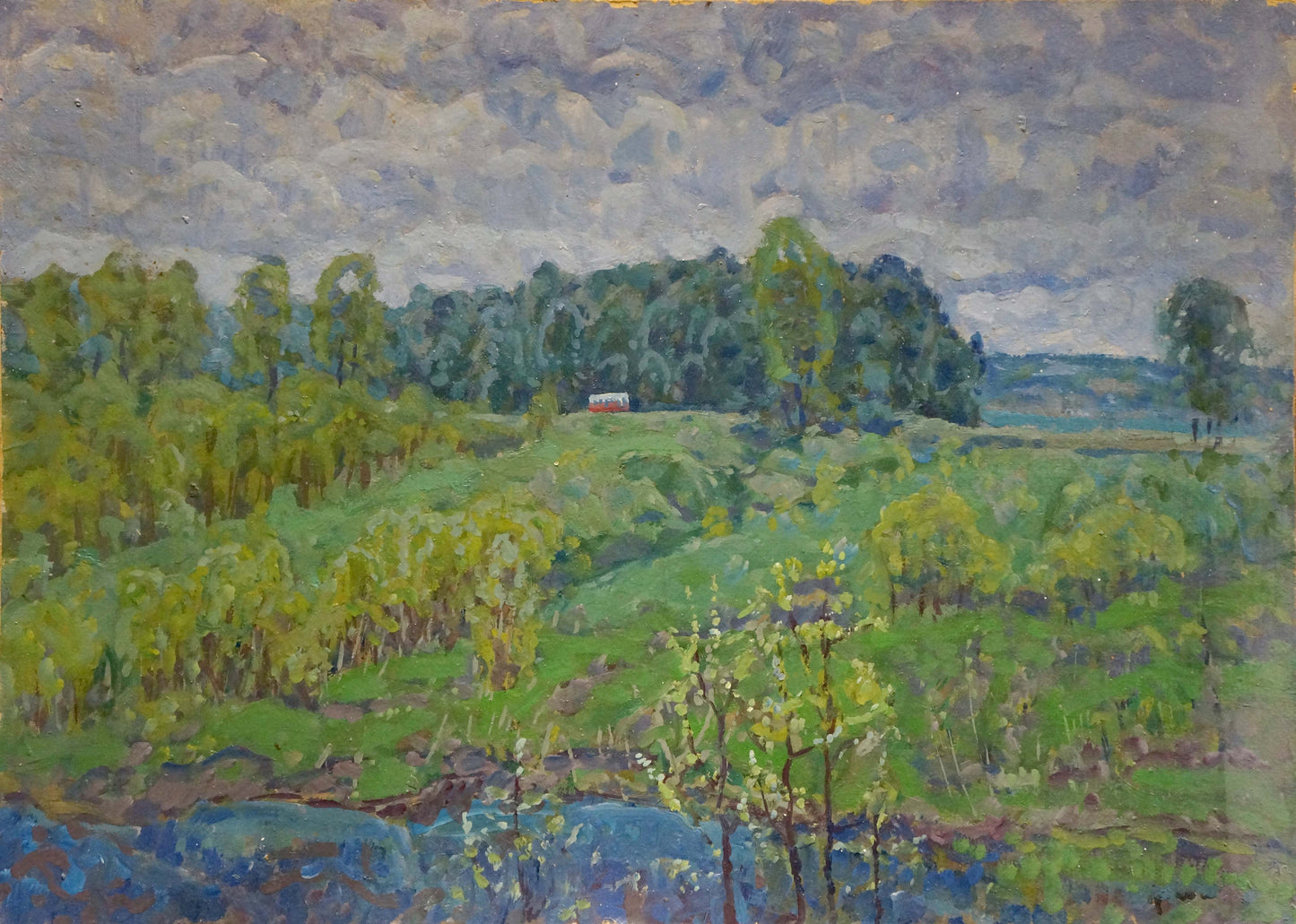 Serene impressionist oil painting by Kolosovsky Georgy Sergeevich
