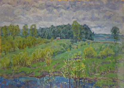 Serene impressionist oil painting by Kolosovsky Georgy Sergeevich