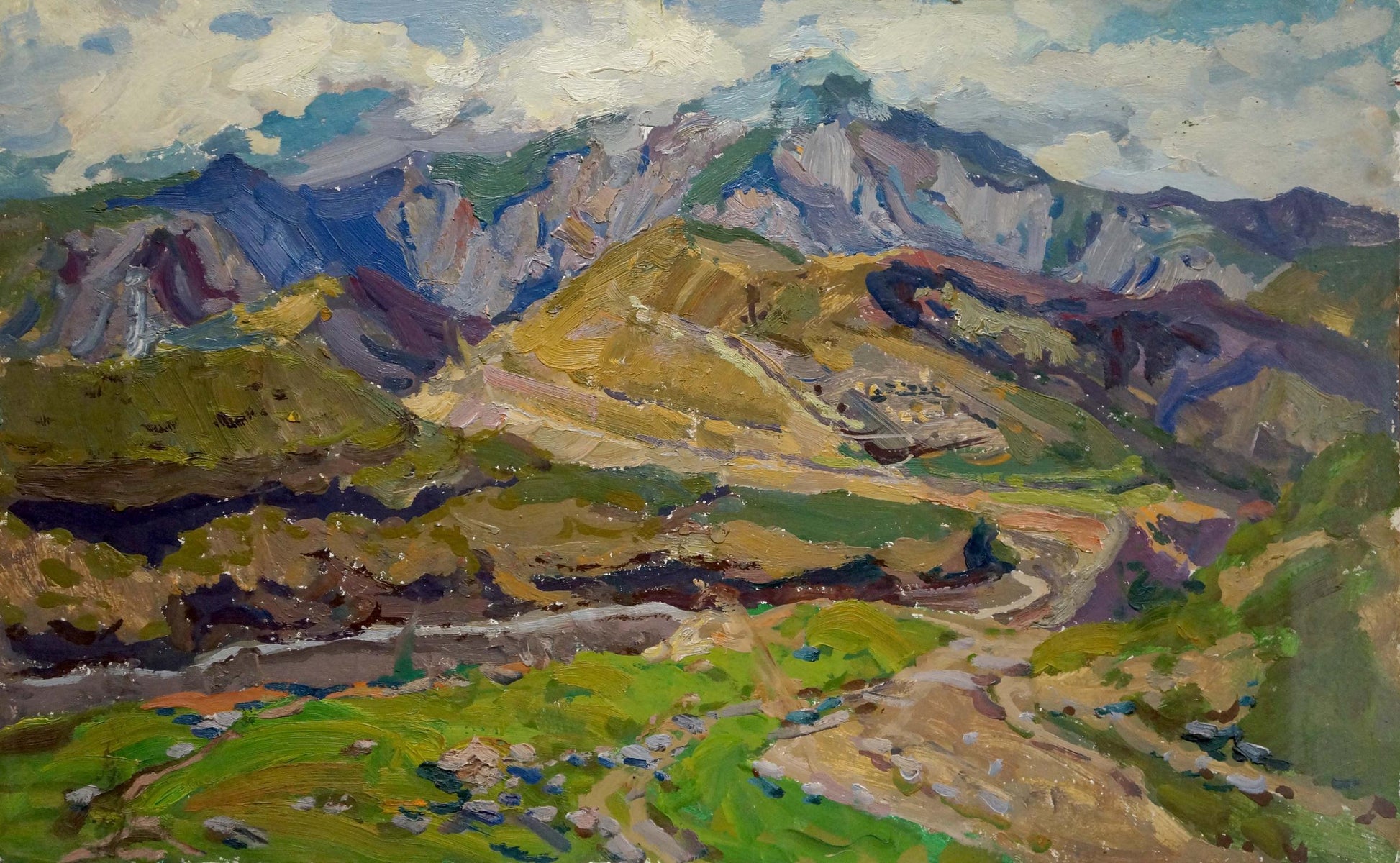 Vibrant impressionistic oil painting Old roads by Fomin Anatoly Nikiforovich