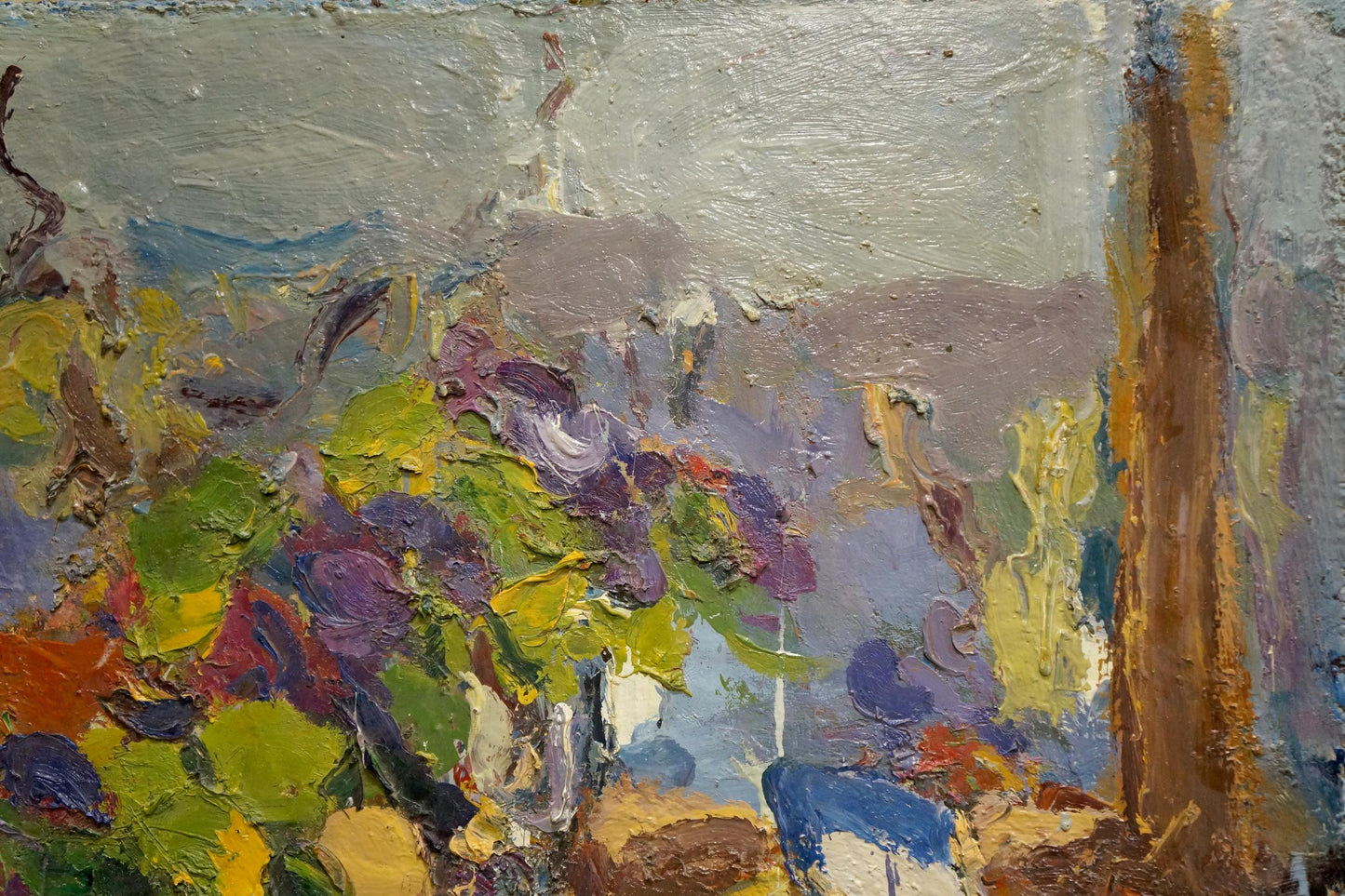 Abstract oil painting Thoughts by Dupliy Sergey Alexandrovich, vibrant purple foliage