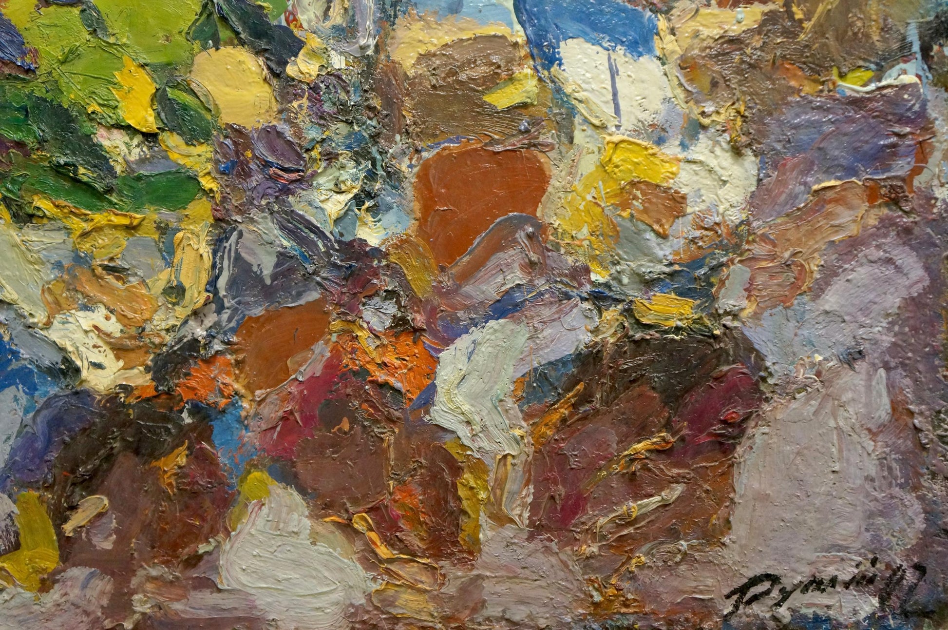 Vibrant impressionist abstract oil painting Thoughts by Dupliy Sergey Alexandrovich