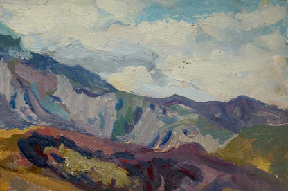 Oil painting Old Roads by Fomin Anatoly Nikiforovich, textured mountain landscape