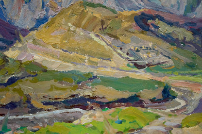 Vibrant impressionist oil painting of rolling hillside by Fomin Anatoly Nikiforovich