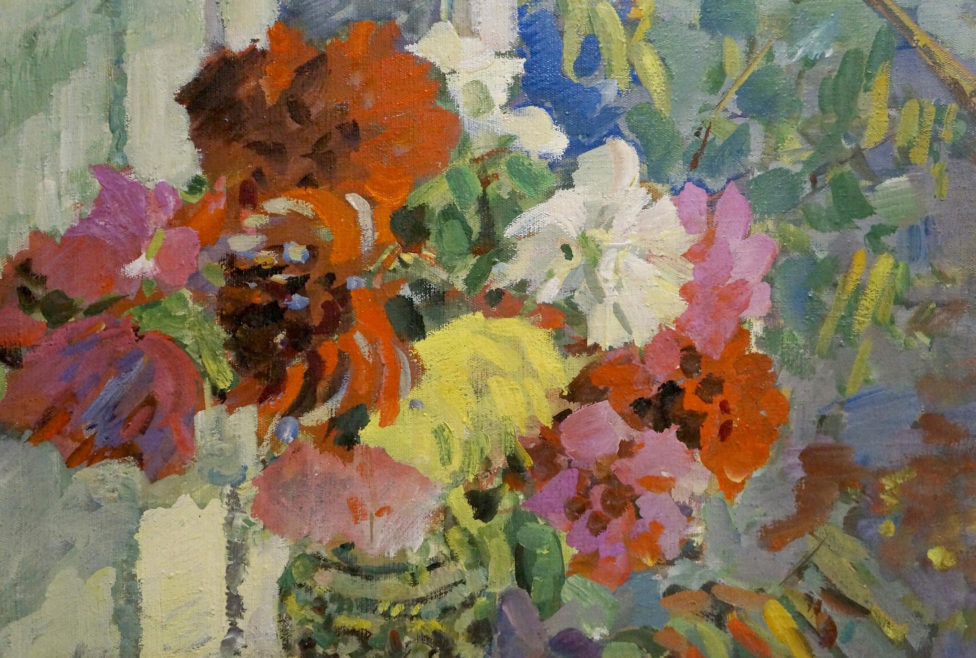 Vibrant impressionistic oil painting of floral still life by Neklyuenko Nikolay Pavlovich