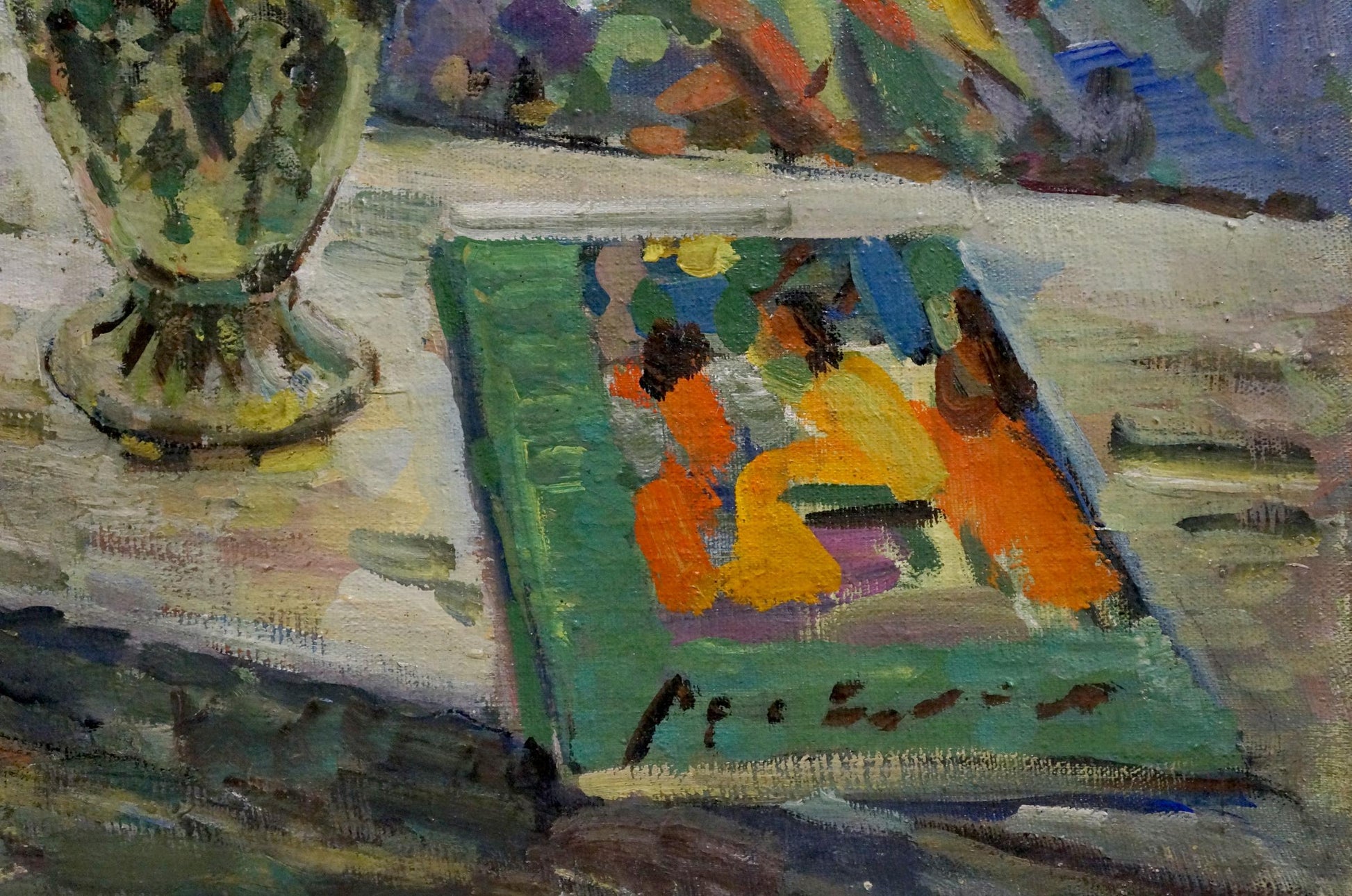 Oil painting Still life by Neklyuenko green book cover