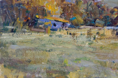 Abstract oil painting of mountain landscape by Stepan Filippovich Golub