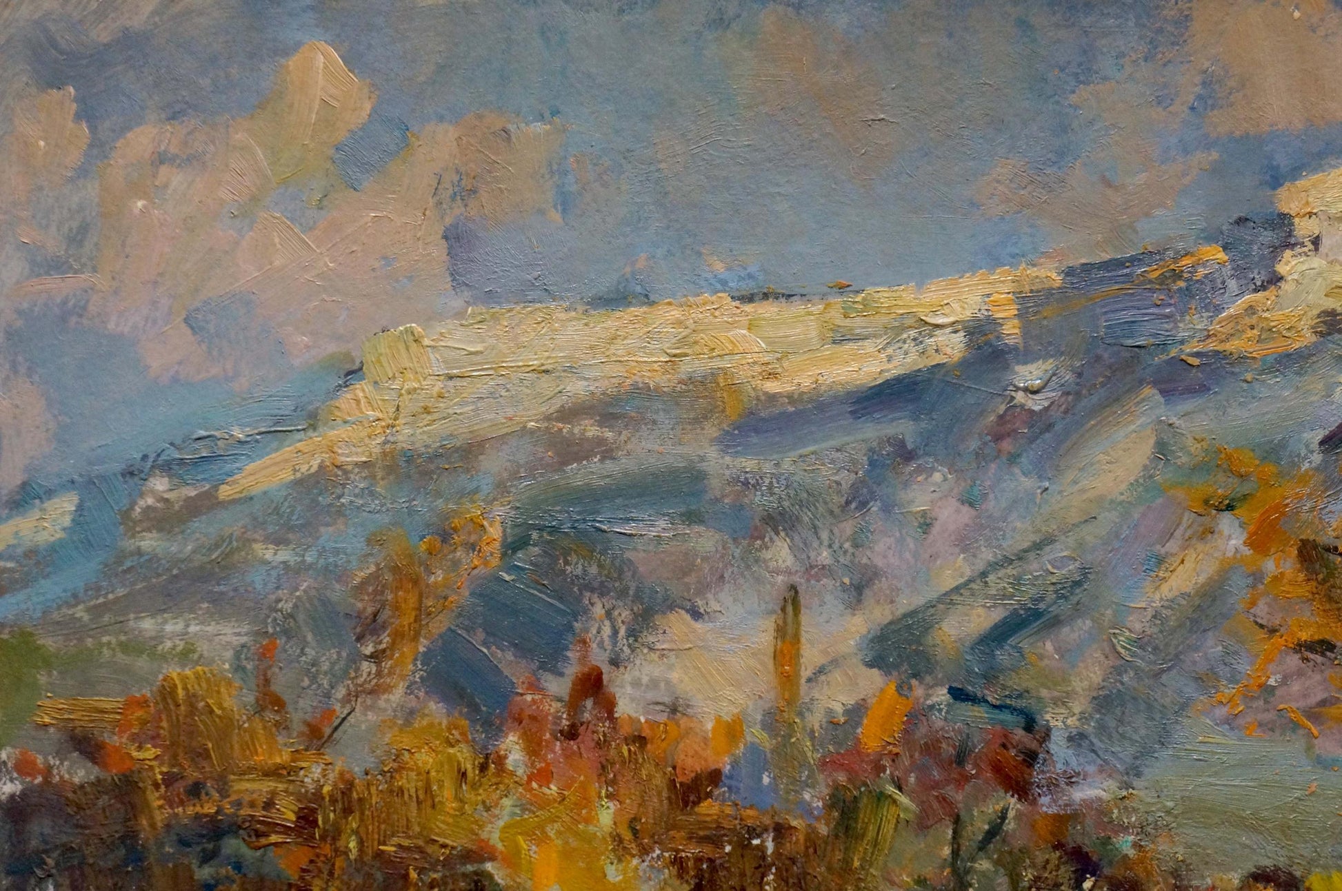 Impressionistic oil painting of mountain landscape by Stepan Filippovich Golub
