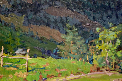 Vibrant impressionistic oil painting Road to the Mountains by Fomin Anatoly Nikiforovich
