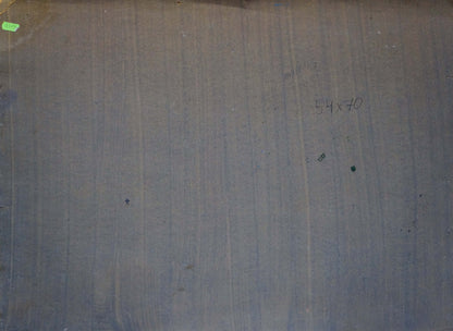 Back of Fomin Anatoly Nikiforovich oil painting Road to the mountains on gray corrugated cardboard with green sticker
