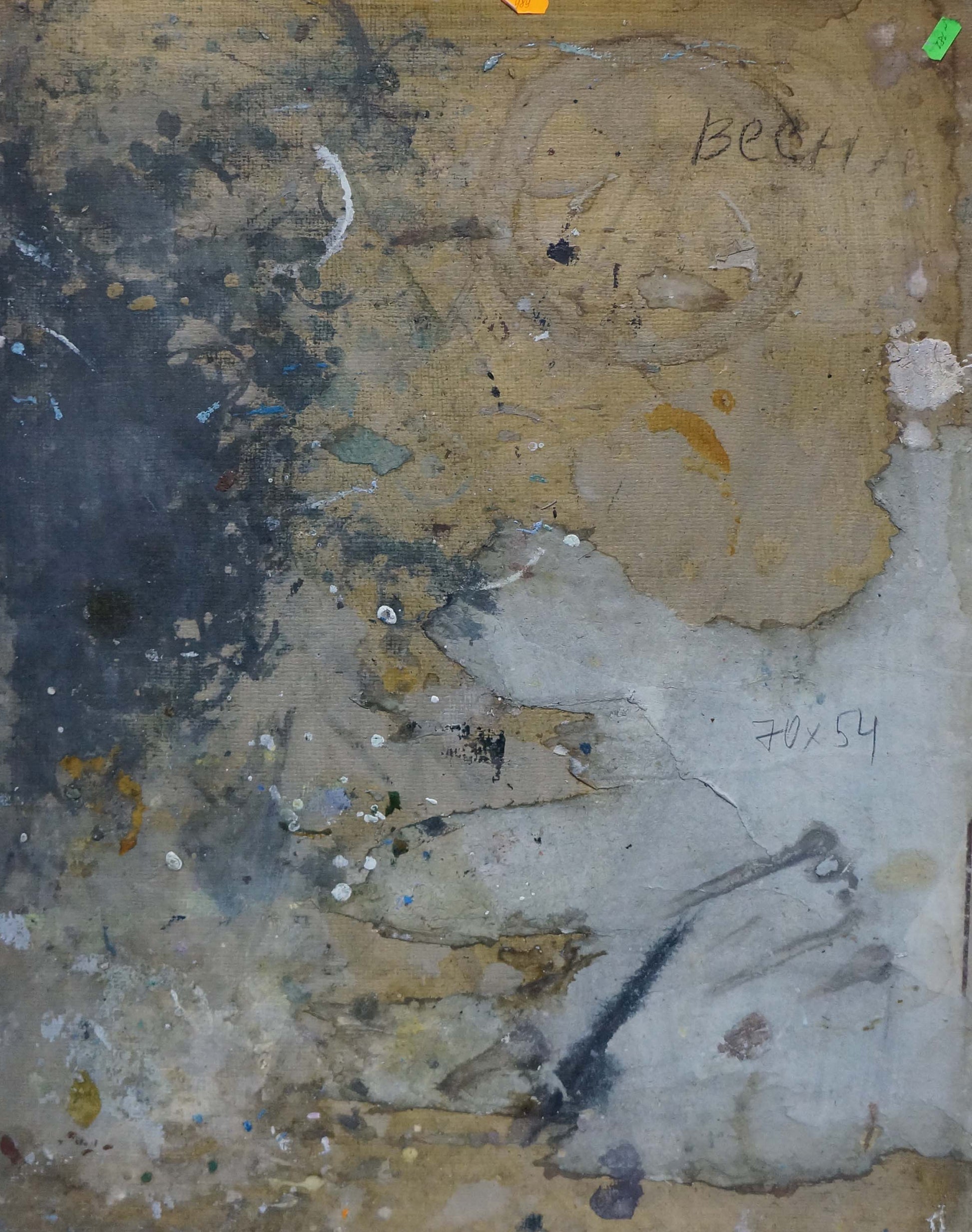 Oil painting of street landscape by Karelin Vyacheslav in earthy tones