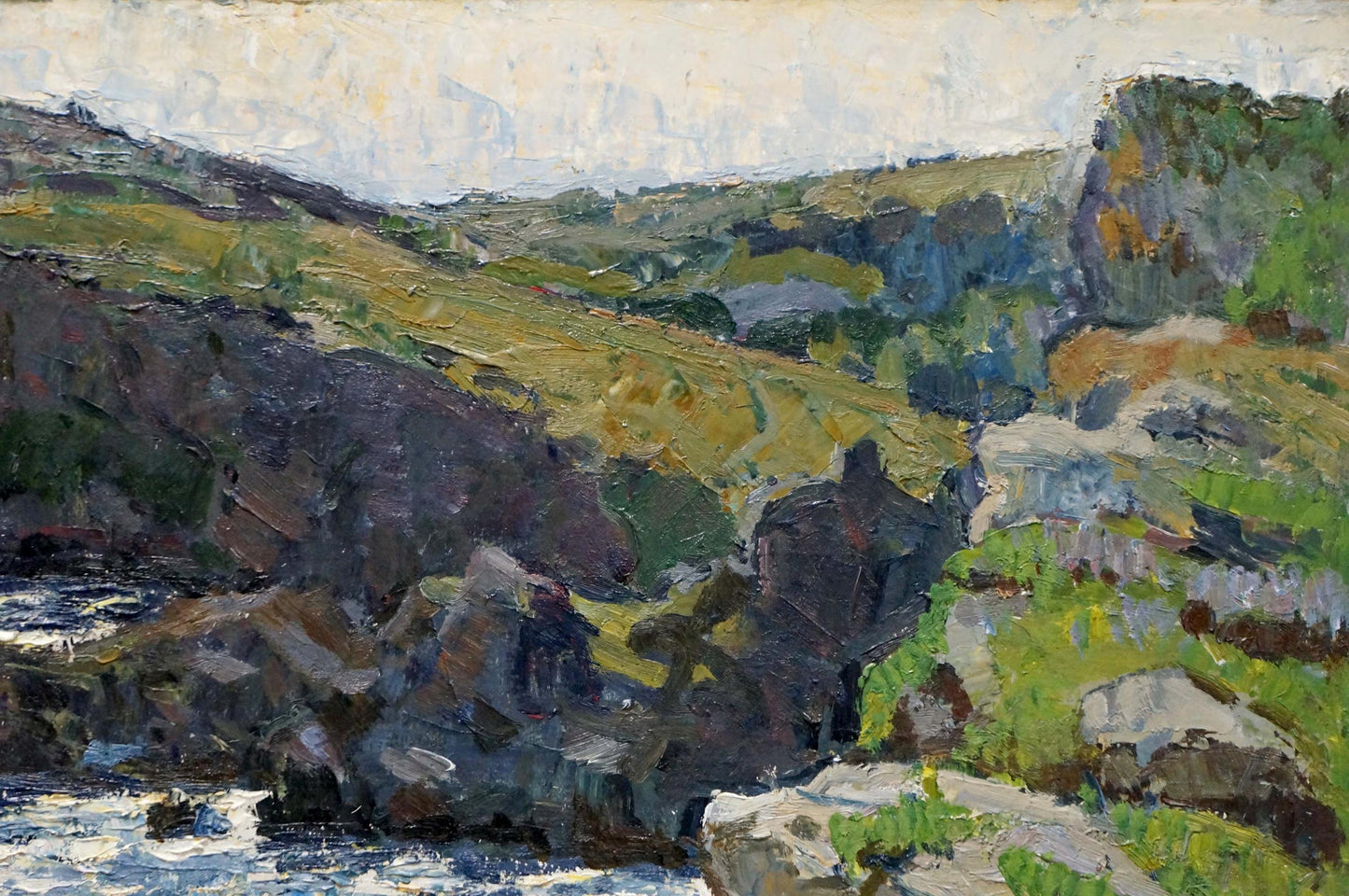 Oil painting of people by the shore by Konovalov Yuri Alexandrovich