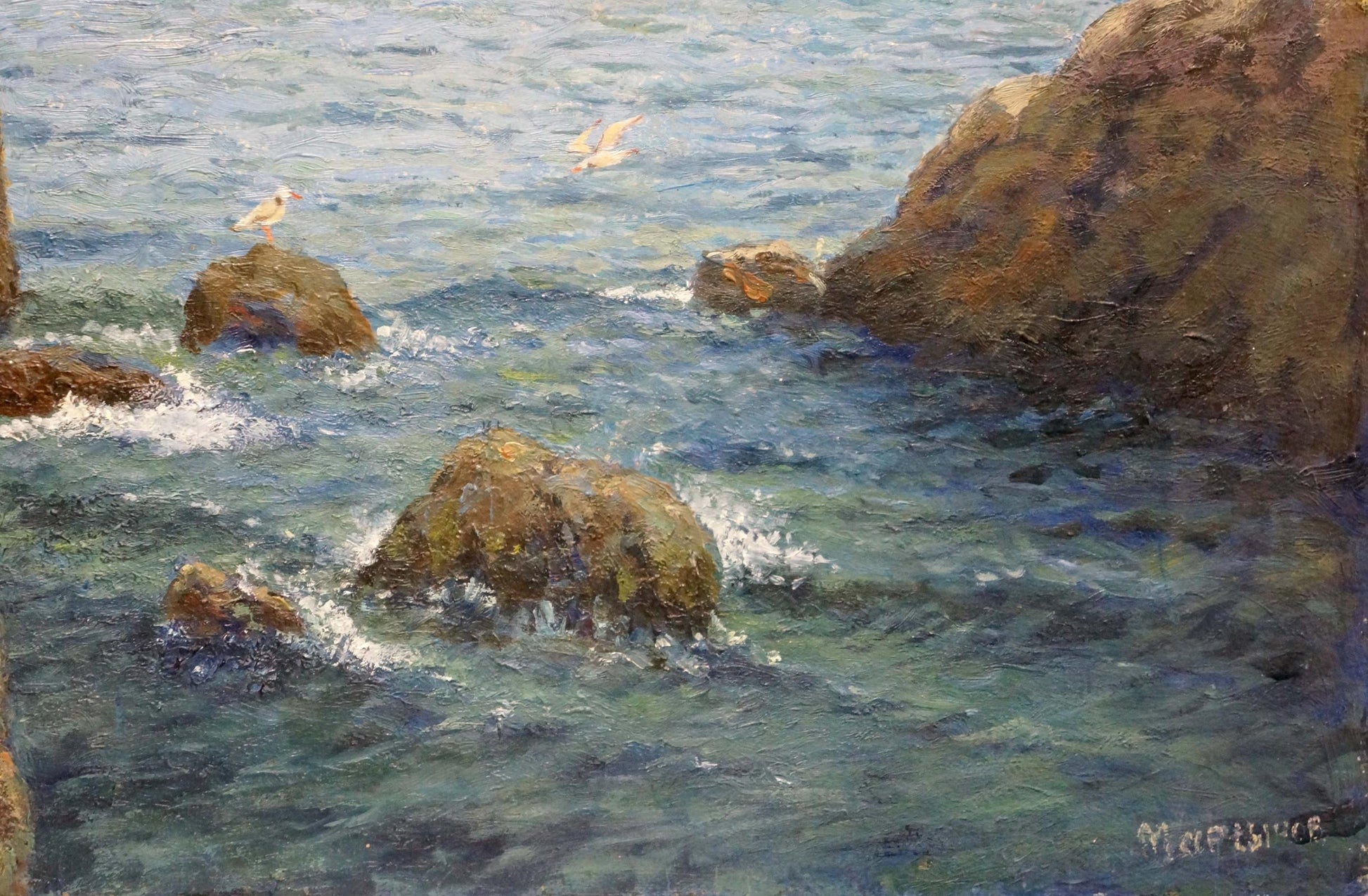 Oil painting of shore landscape by Martynov Anatoly Vladimirovich