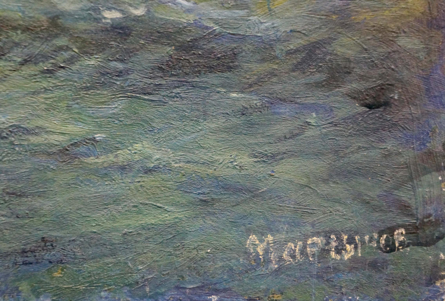 Textured impressionistic oil painting of shore landscape by Martynov Anatoly Vladimirovich