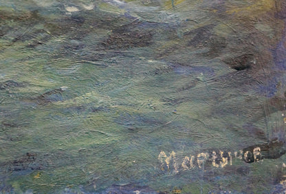 Textured impressionistic oil painting of shore landscape by Martynov Anatoly Vladimirovich