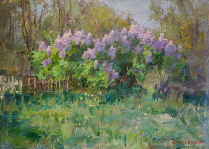 Oil painting of lush lilac blooms by Olkhov Vladimir Nikolaevich