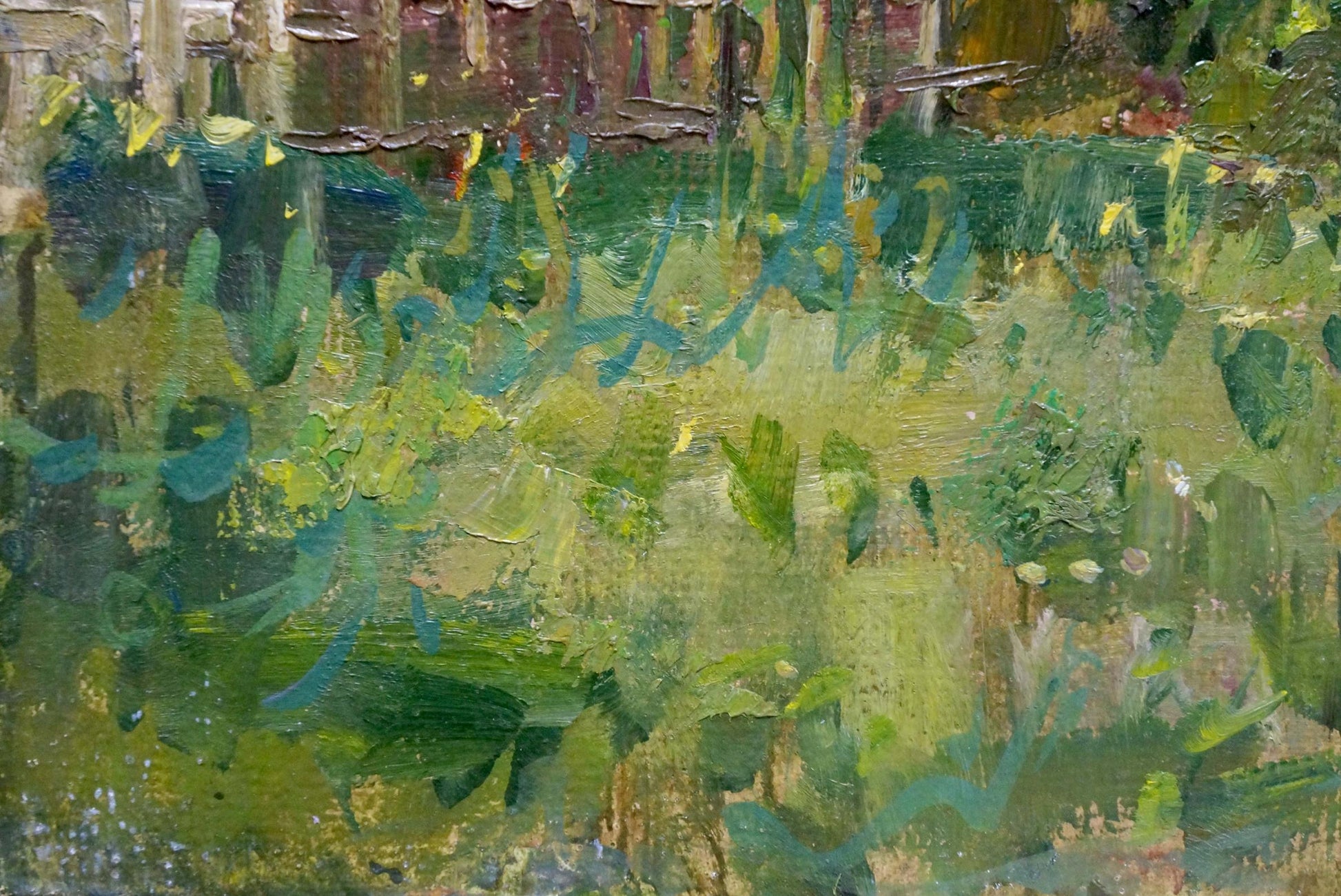 Oil painting of lilac blooms in garden by Olkhov Vladimir Nikolaevich