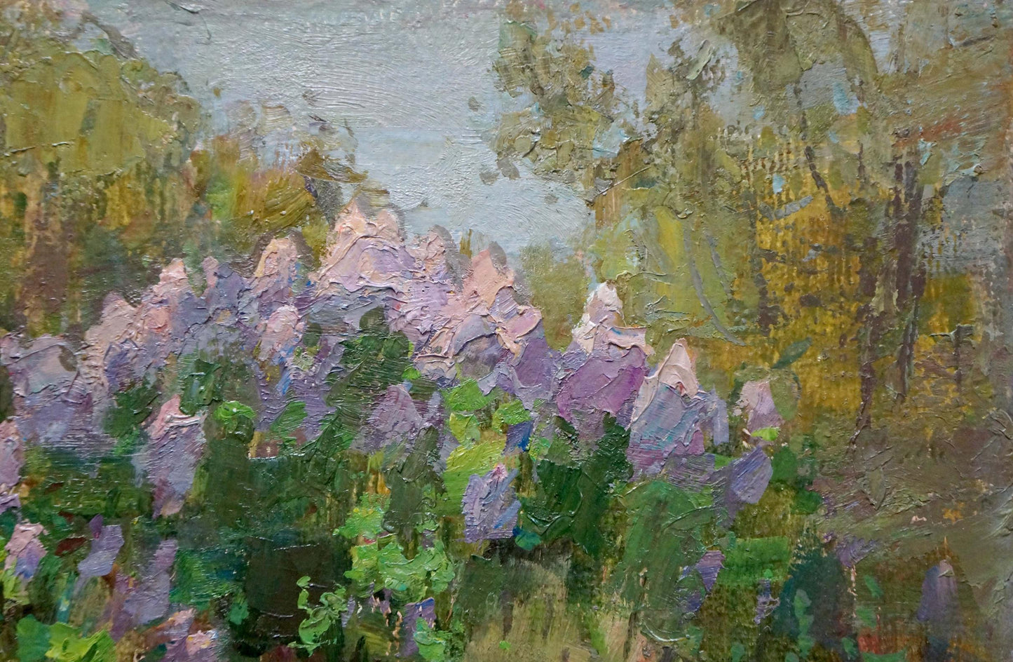 Vibrant oil painting of lilac blooms by Olkhov Vladimir Nikolaevich