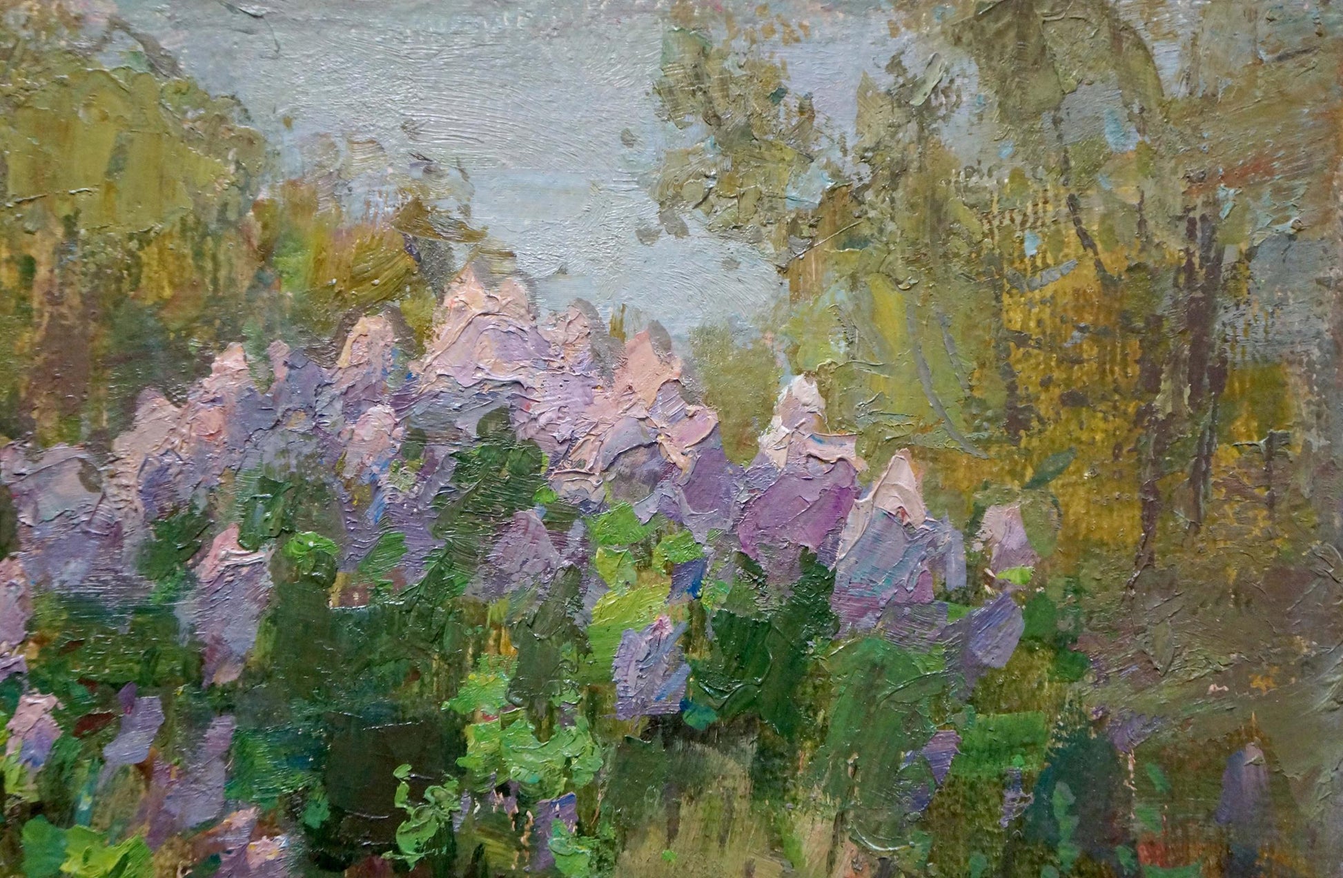 Vibrant oil painting of lilac blooms by Olkhov Vladimir Nikolaevich
