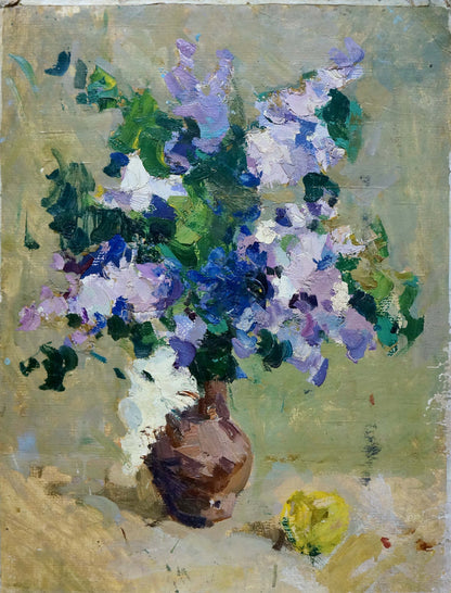 Oil painting of lilac bouquet by Andrey Gennadievich Pozdeev