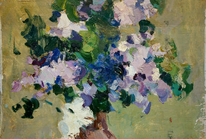 Oil painting Lilac bouquet by Andrey Gennadievich Pozdeev, vibrant impressionist florals