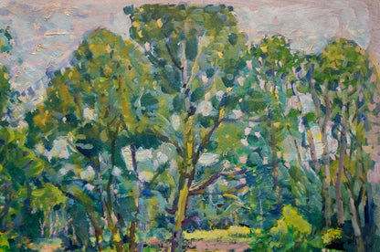 Vibrant impasto oil painting Road in the forest by Fashchenko Leonid Grigorievich