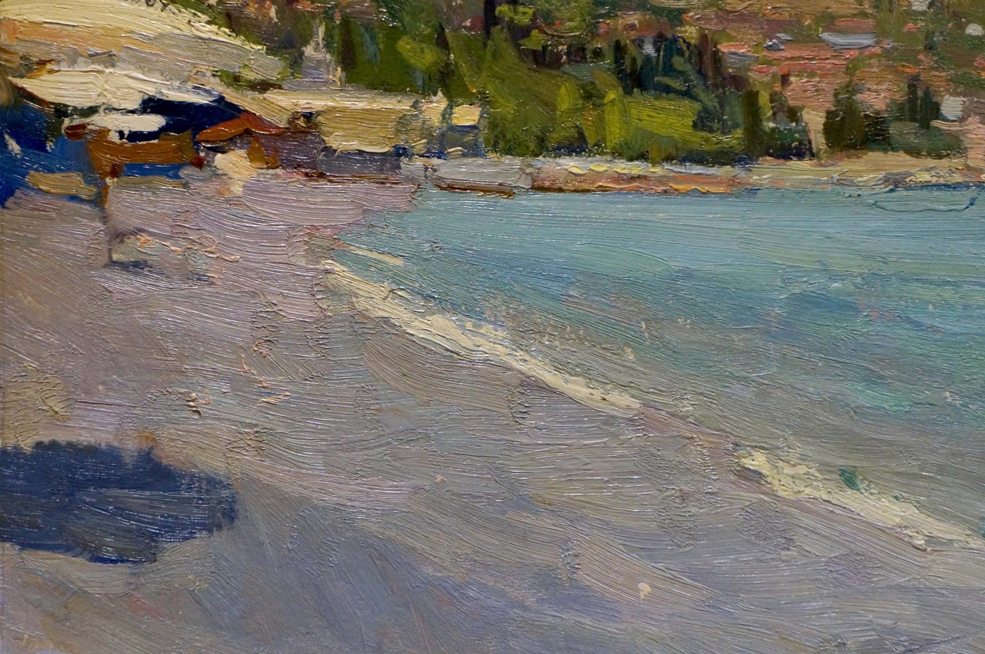 Textured impressionist oil painting of Y. coastal landscape by Osipov Alexander Yakovlevich