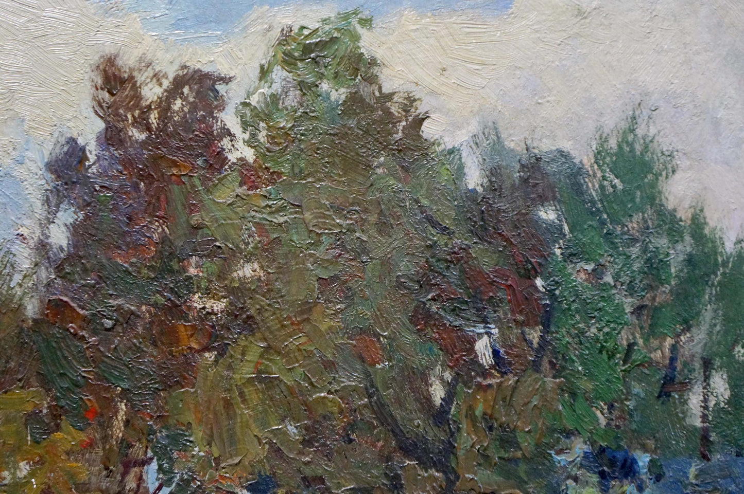 Textured impasto oil painting of horse near forest by Zhabinsky Leonid Andreevich