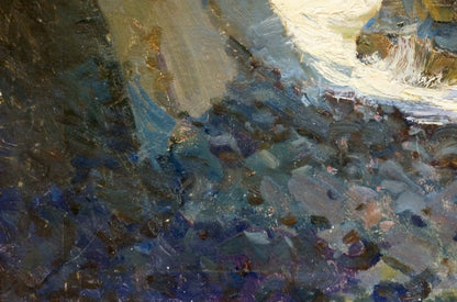 Oil painting Seascape by Osipov Alexander Yakovlevich with impasto blues