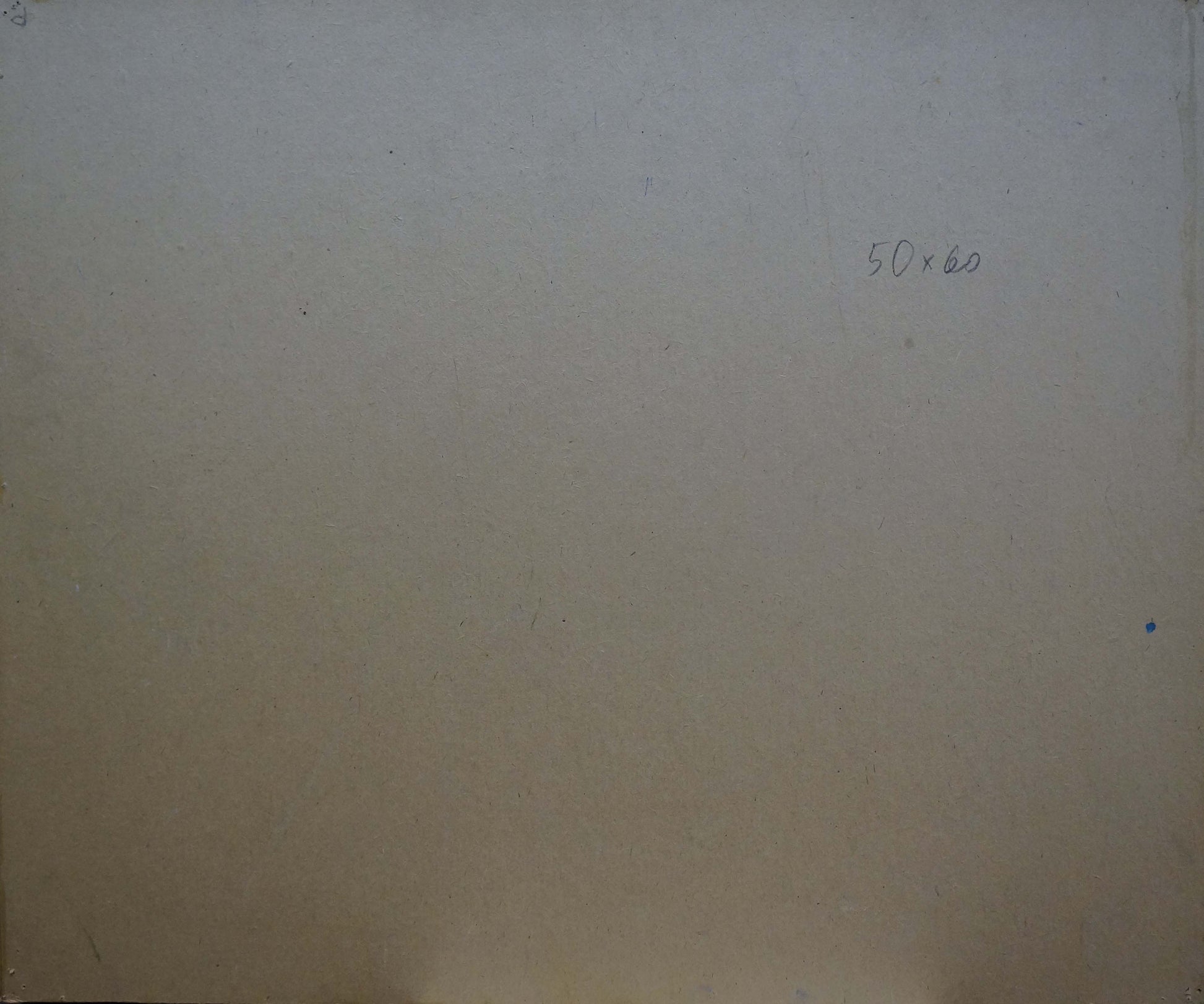 Back of Filippov Z.I. Rocky shore oil painting canvas with faint pencil marks and blue dot