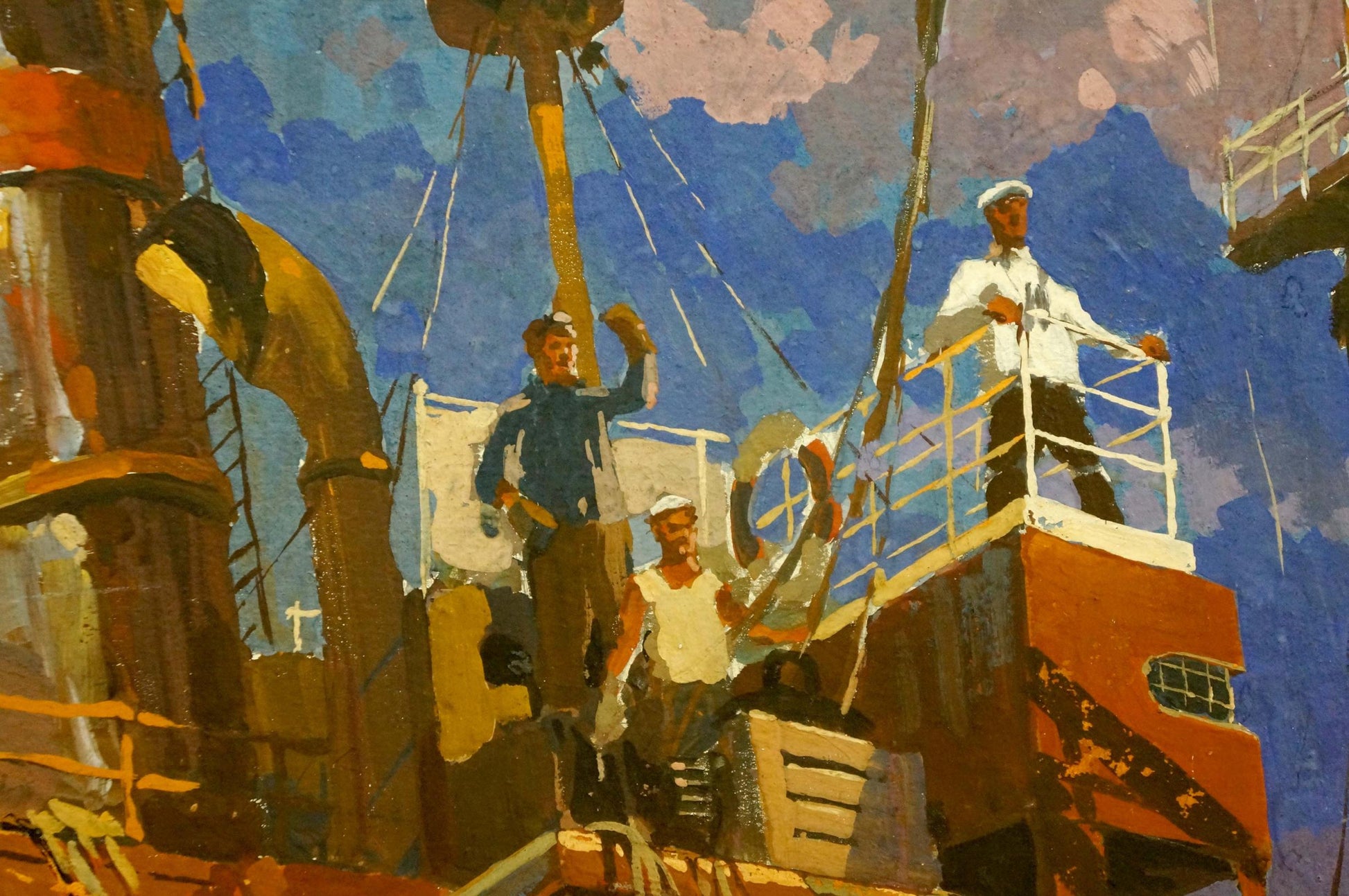 Oil painting of sailors by Kordonsky Martin-Vigdor Leibovich