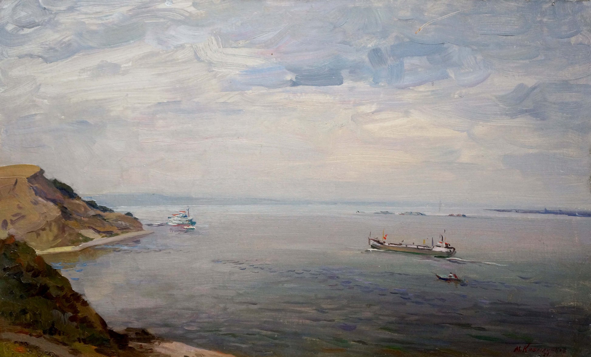 Serene Evening on the Volga oil painting by Kobylenkov Mikhail Vasilievich