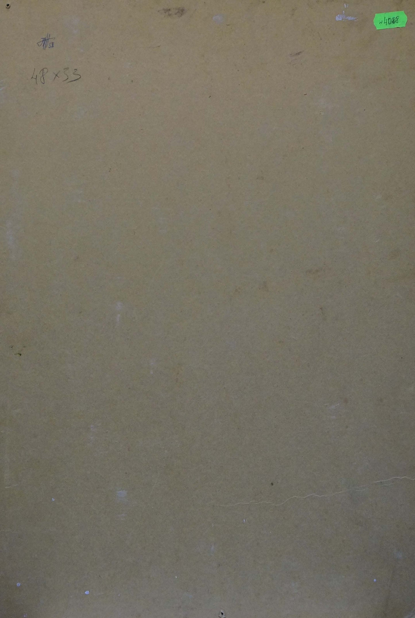 Back of Oil painting Depths of a forest canvas with pencil marks