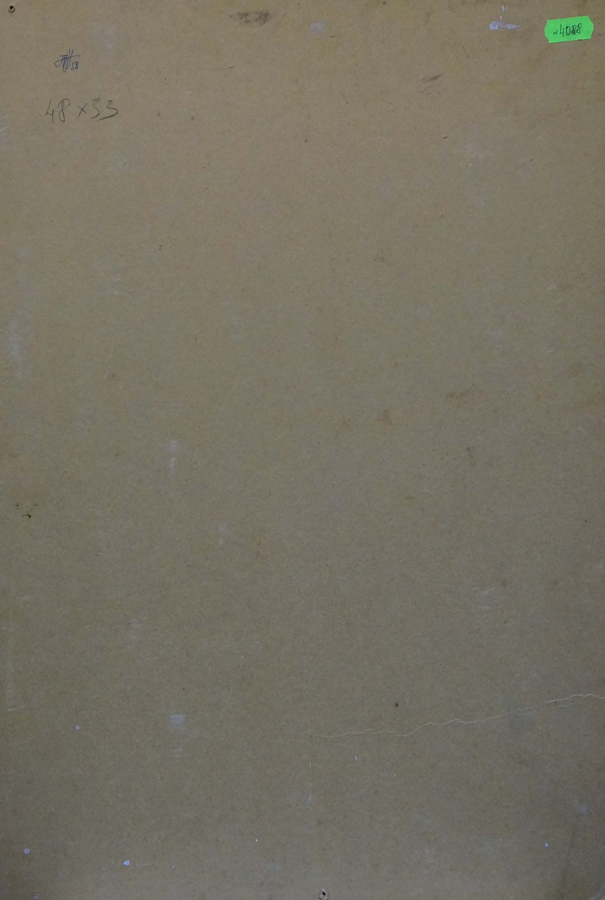 Back of Oil painting Depths of a forest canvas with pencil marks