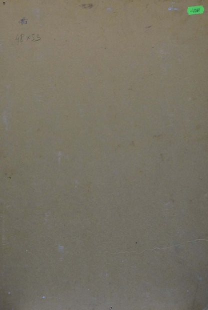 Back of Oil painting Depths of a forest canvas with pencil marks