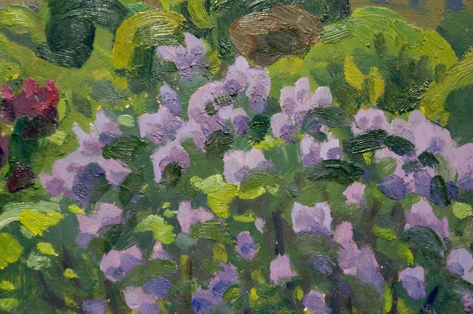 Vibrant impasto oil painting of lavender field by Yuri Ivanovich Khimich