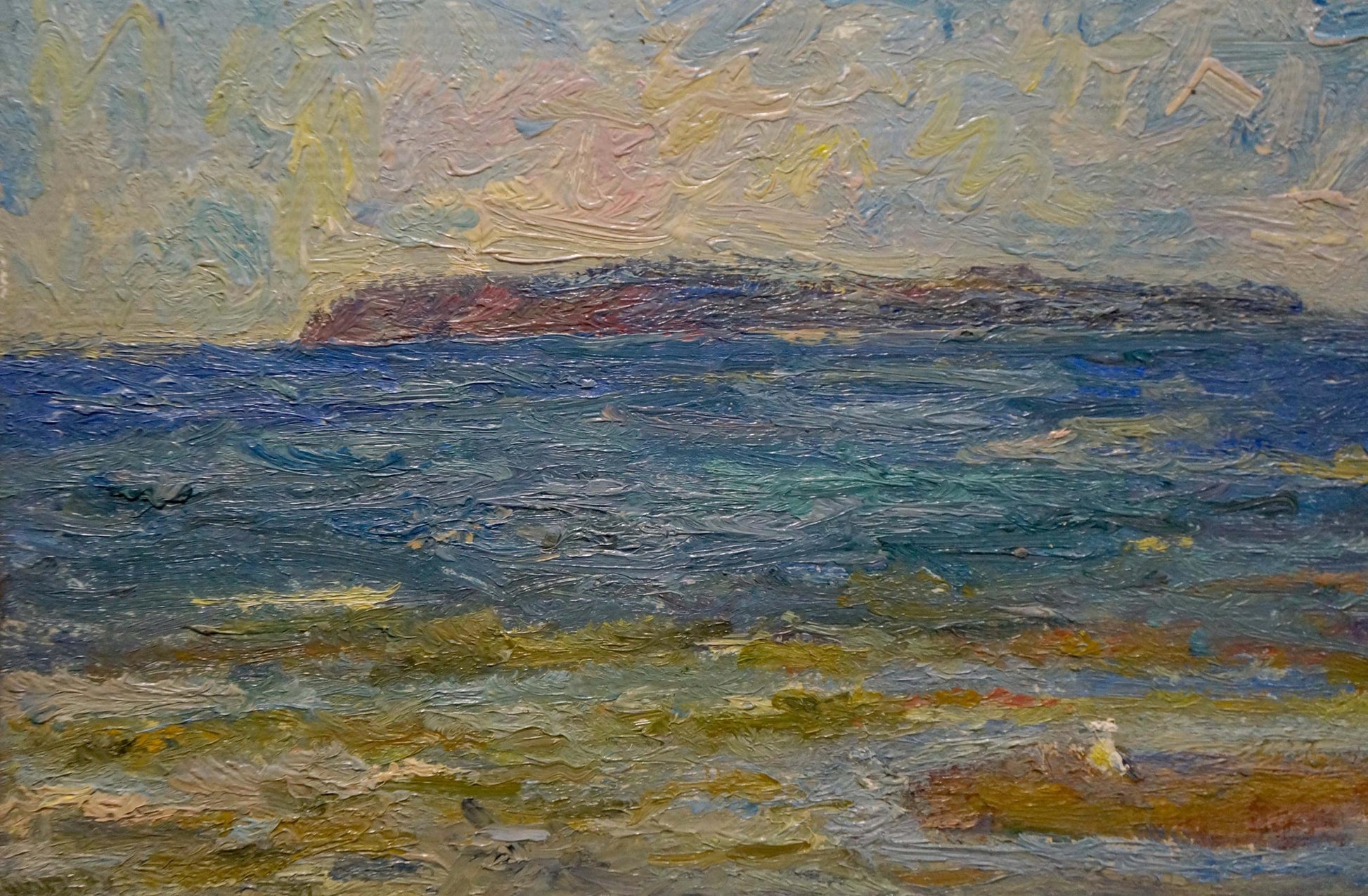 Textured impressionist oil painting of hot coastal day by Kucherov Alexander Alexandrovich