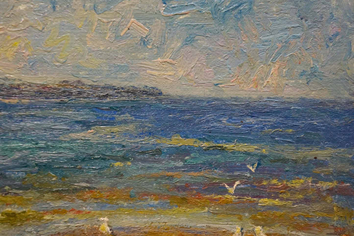 Oil painting Hot day by Kucherov Alexander Alexandrovich, textured coastal scene