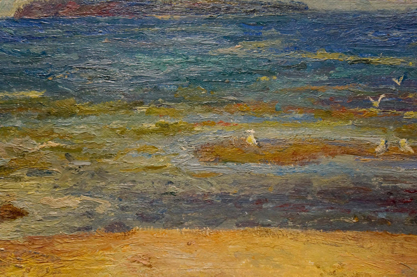 Oil painting Hot day by Kucherov Alexander Alexandrovich, vibrant coastal scene