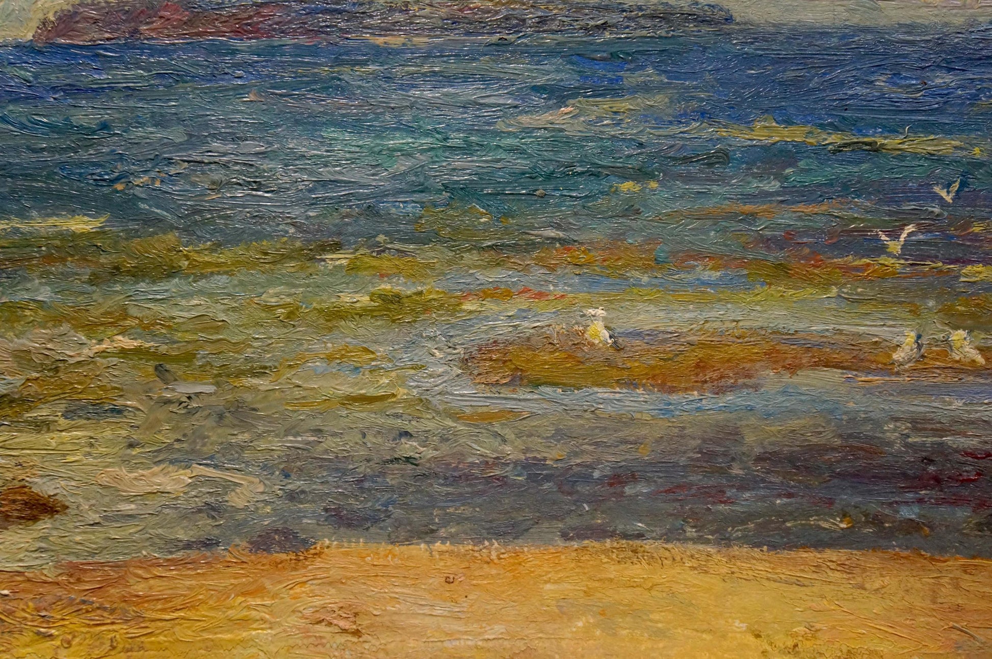 Oil painting Hot day by Kucherov Alexander Alexandrovich, vibrant coastal scene