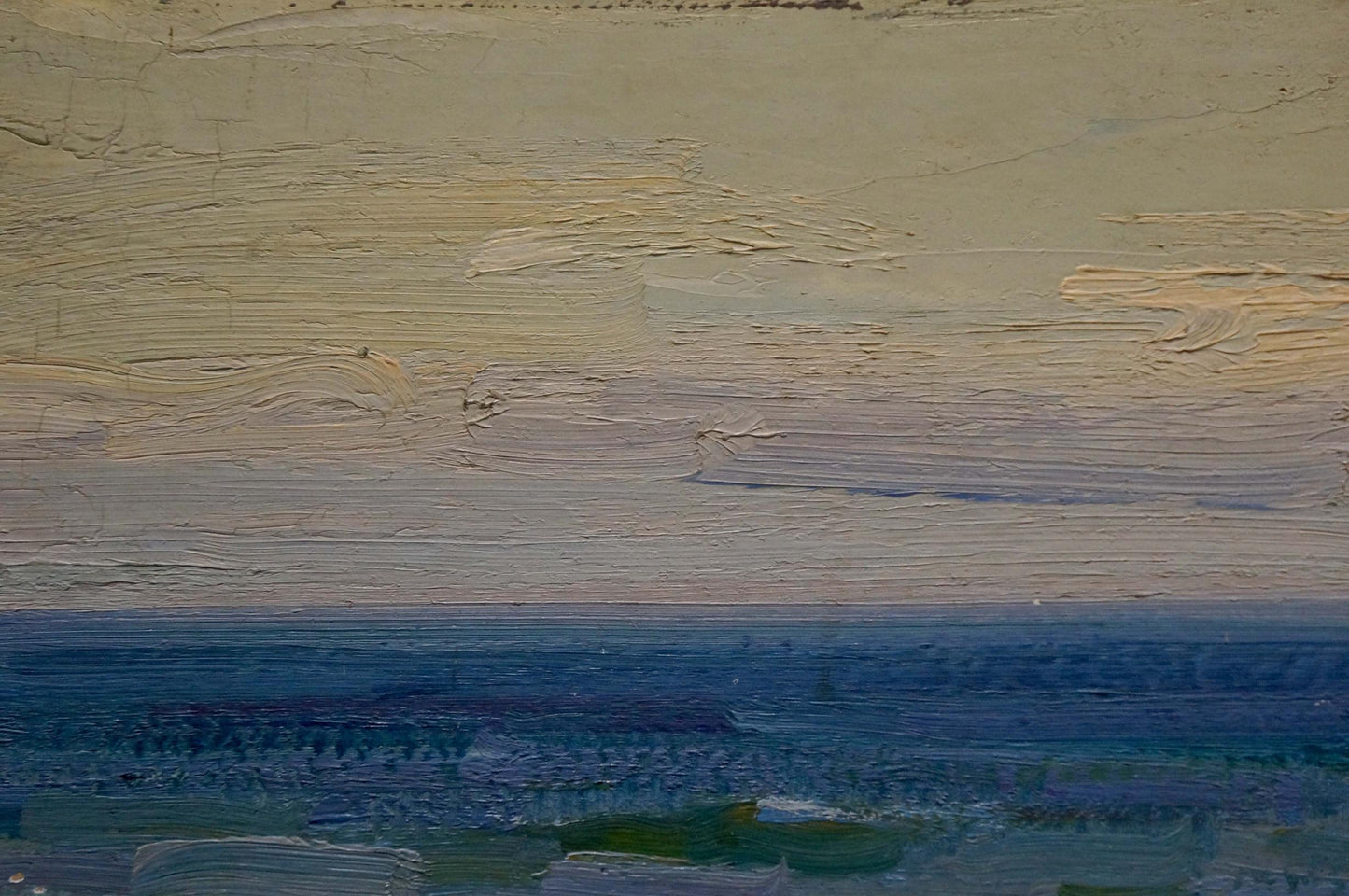 Textured oil painting of ship at sea by Strelov Arkady Efimovich