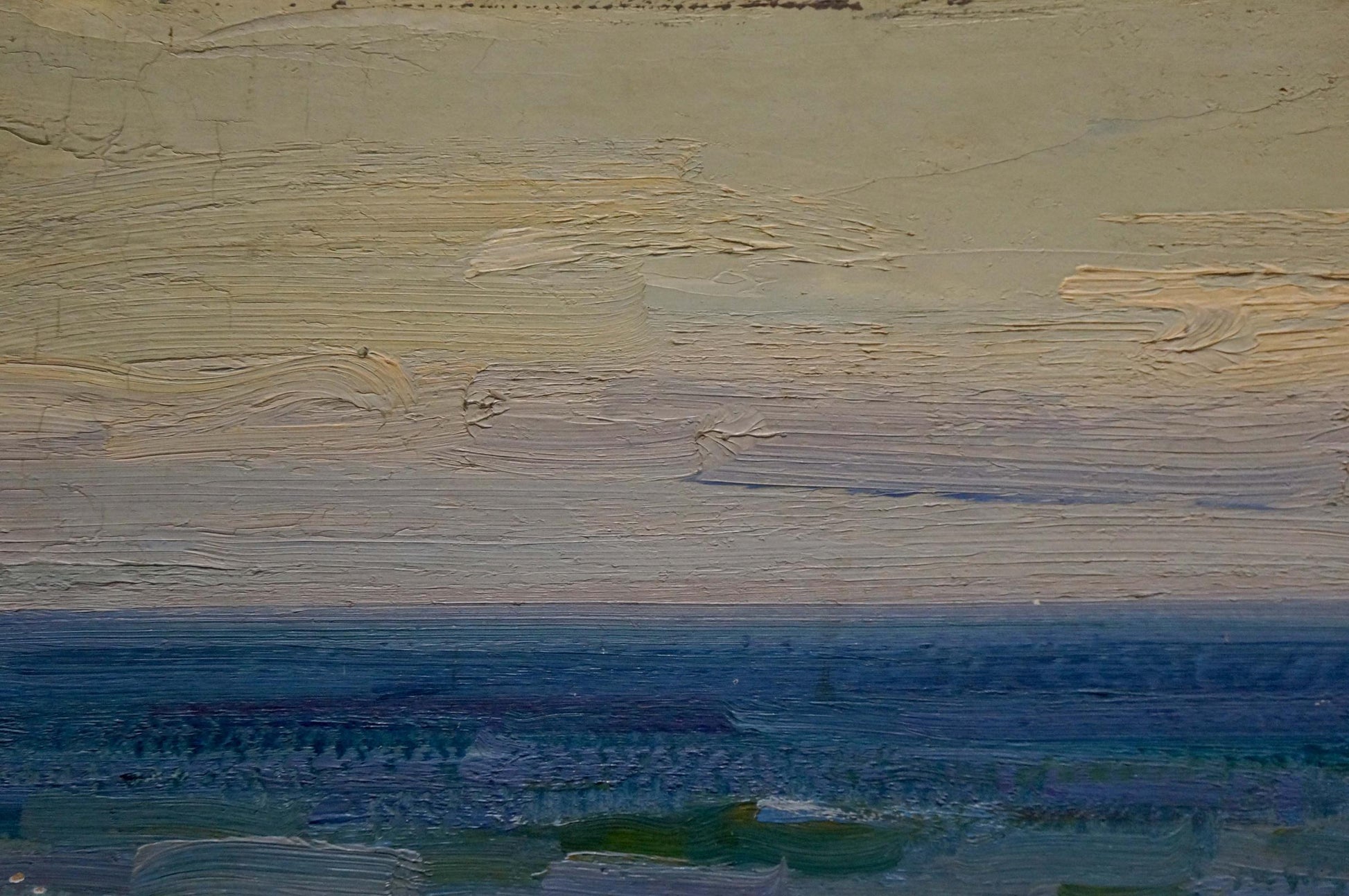 Textured oil painting of ship at sea by Strelov Arkady Efimovich