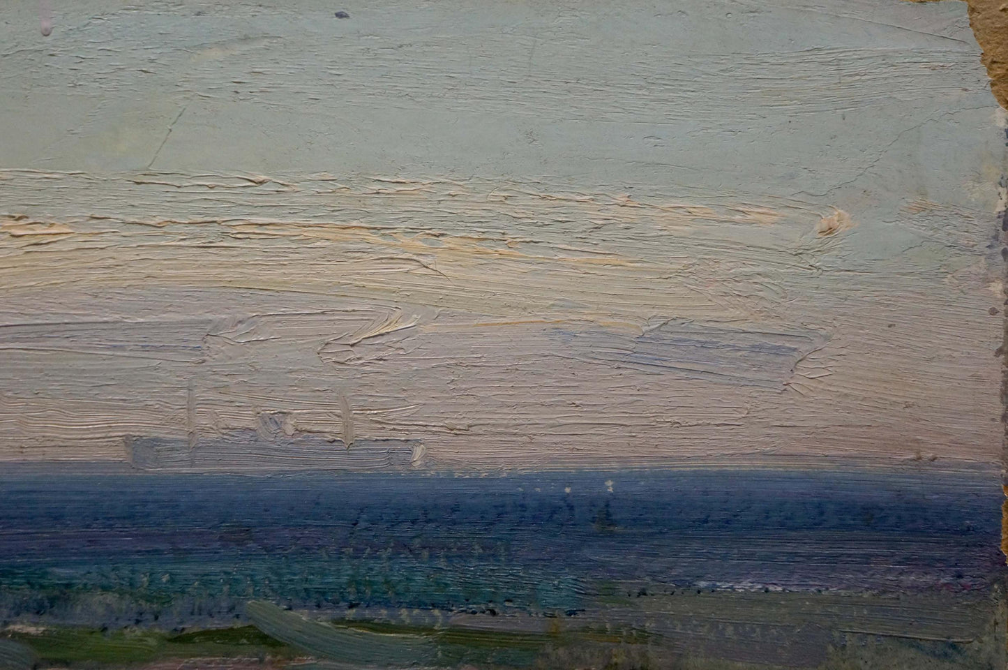 Textured oil painting of ship at sea by Strelov Arkady Efimovich