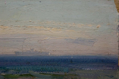 Textured oil painting of ship at sea by Strelov Arkady Efimovich