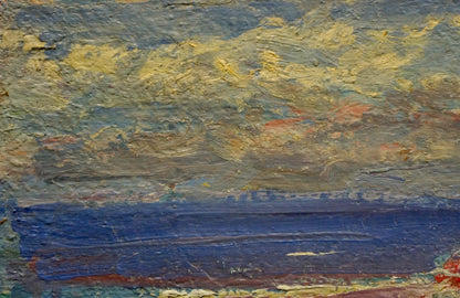 Oil painting Sea by Khodchenko Lev Pavlovich, textured sky impasto over blue water