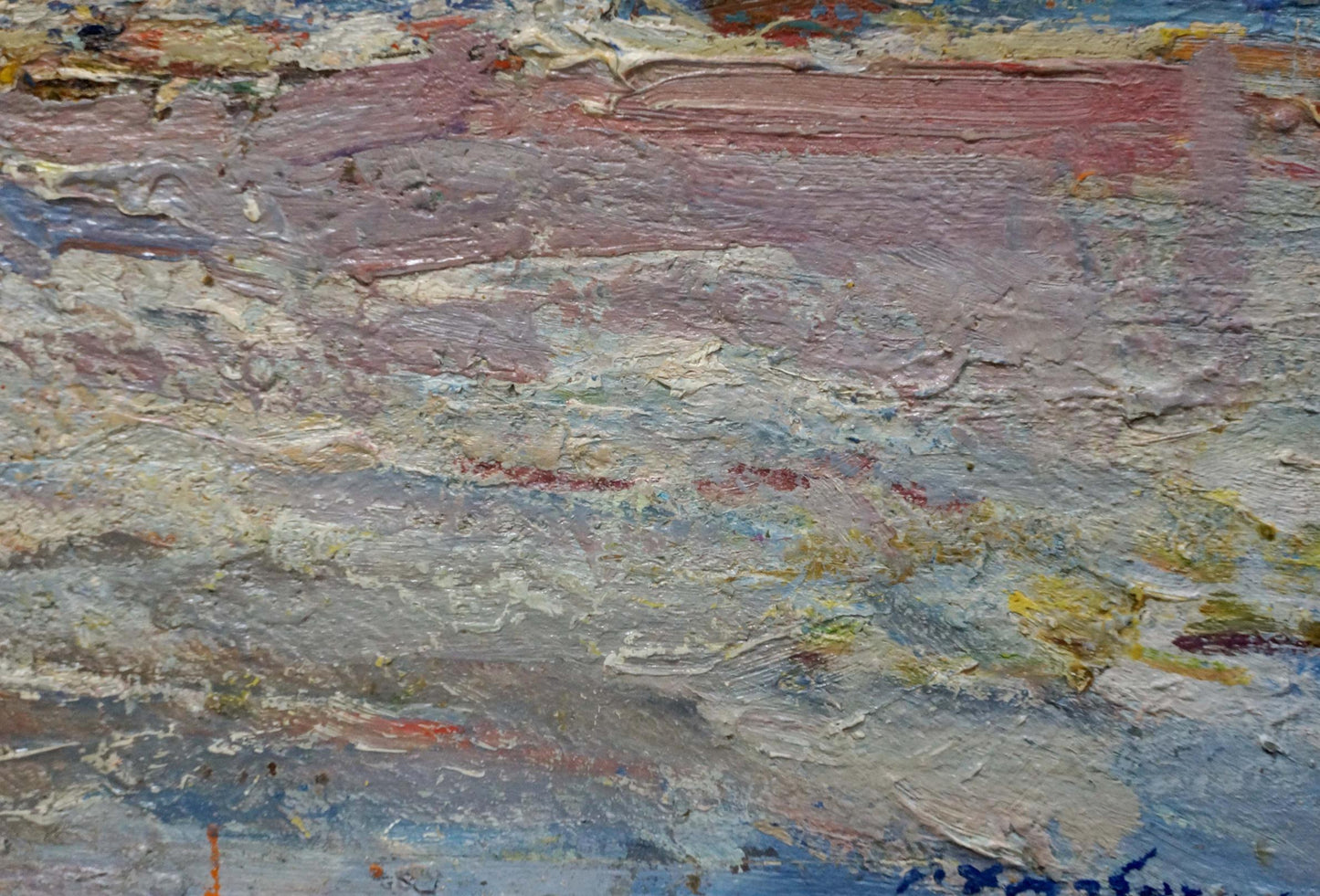 Abstract oil painting Sea by Khodchenko Lev Pavlovich in muted blues and grays