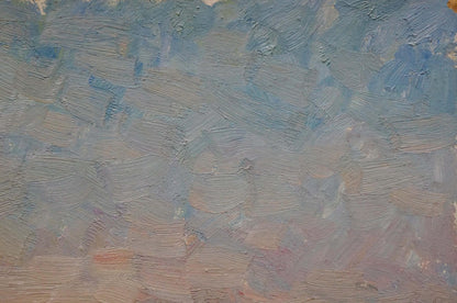Oil painting Haystacks by Mordovets Andrey Nikitich textured canvas