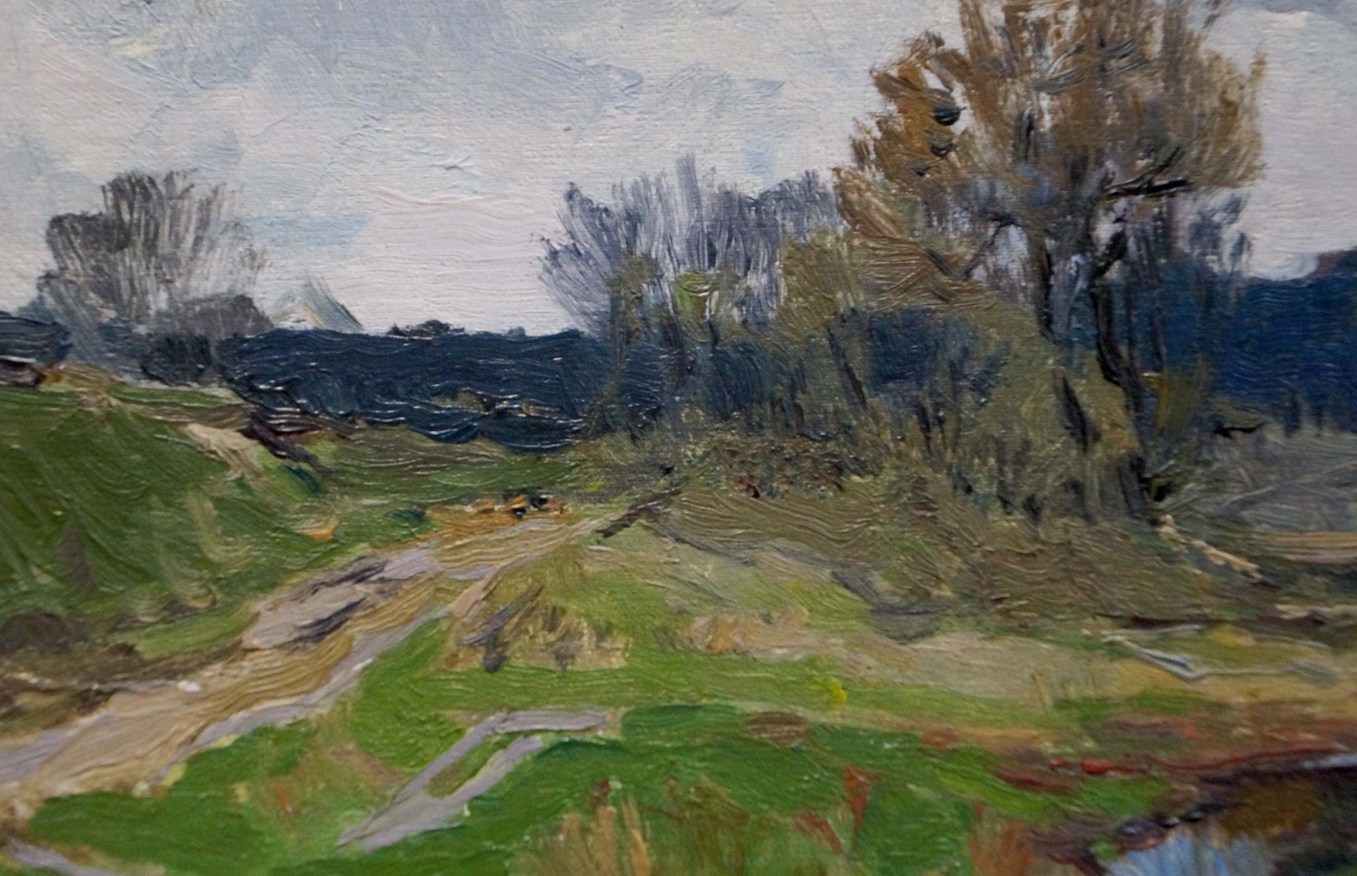 Oil painting Autumn by Kryzhevsky Grigory Zinovievich rural landscape