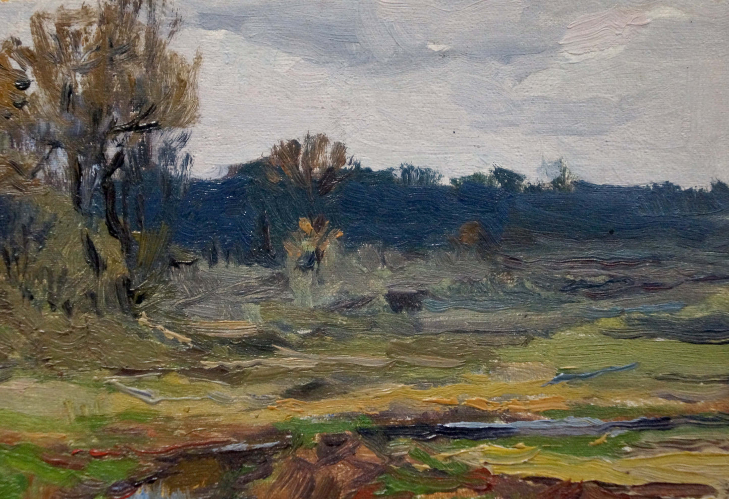 Oil painting Autumn by Kryzhevsky Grigory Zinovievich impressionistic landscape