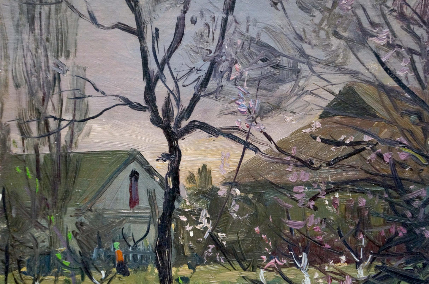 Oil painting Evening in the village by Solodovnikov Aleksey Pavlovich